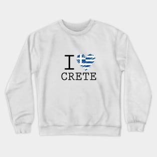 I Love Crete Greek Flag Crewneck Sweatshirt